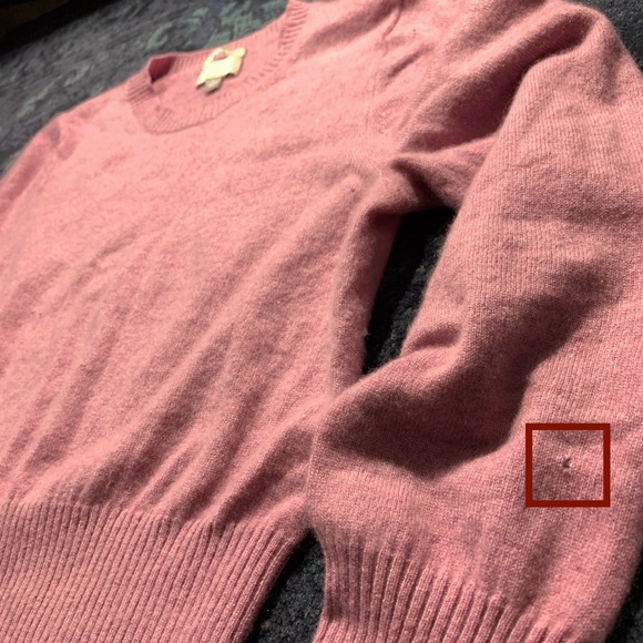 J Crew Cashmere Shrunken Crewneck Sweater L, Heather Petunia - Picture 2 of 11